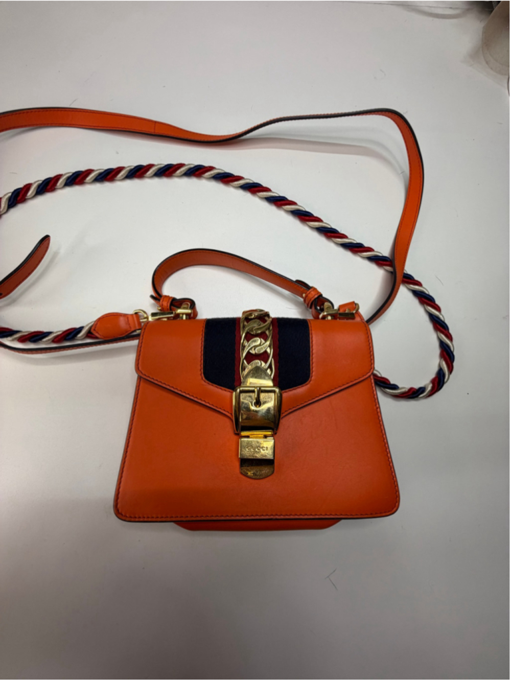 Women's Gucci Sylvie Crossbody Bag One Size Orange and Blue